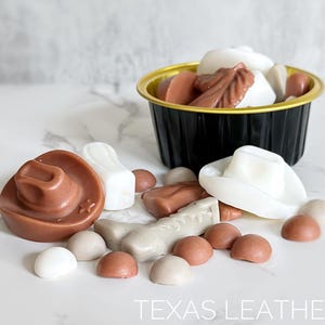 Texas Leather Wax Melts | Fresh Leather, Saddle Soap, Tobacco | Cute, Cowboy Hat Shaped Wax Melts | Hand Crafted in Texas