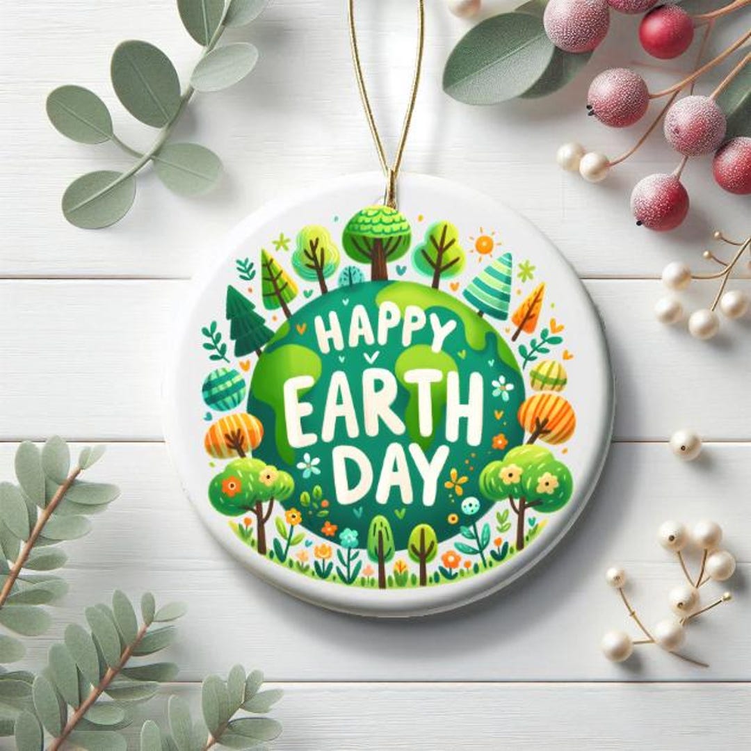 Handmade Ceramic Earth Day Ornament: Planet Keepsake Gift - Etsy