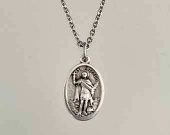 Saint Expedit Expeditus Medal Necklace