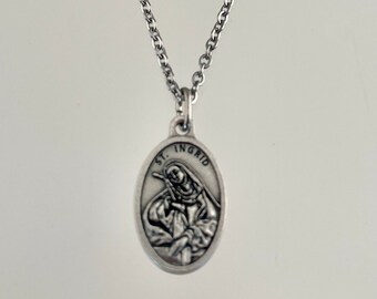 Saint Ingrid of Sweden Blessed Ingrid Medal Necklace