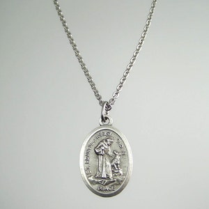 Saint Francis of Assisi Prayer Medal Necklace