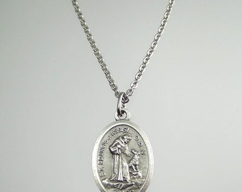 Saint Francis of Assisi Prayer Medal Necklace