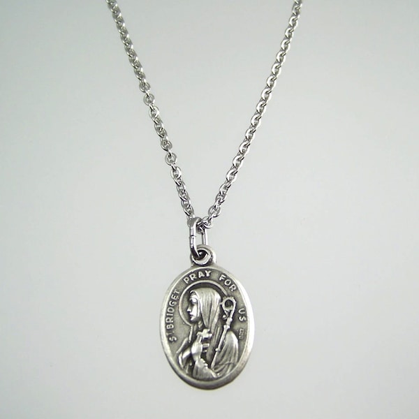 Saint Bridget Saint Brigid Medal Necklace