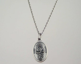 Saint Cecilia Medal Necklace