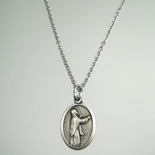 Saint Genevieve Medal Necklace