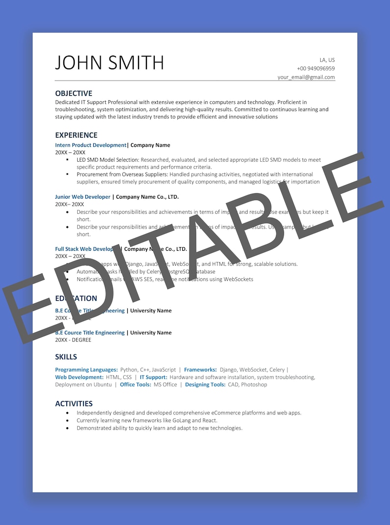 ATS Simple Resume Template Etsy - Il 794xN.6639510795 Amgx 