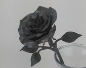 Hand forged steel rose, blacksmith flower