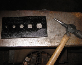 Blacksmith bolster plate, 1/4" - 3/4" punch tool