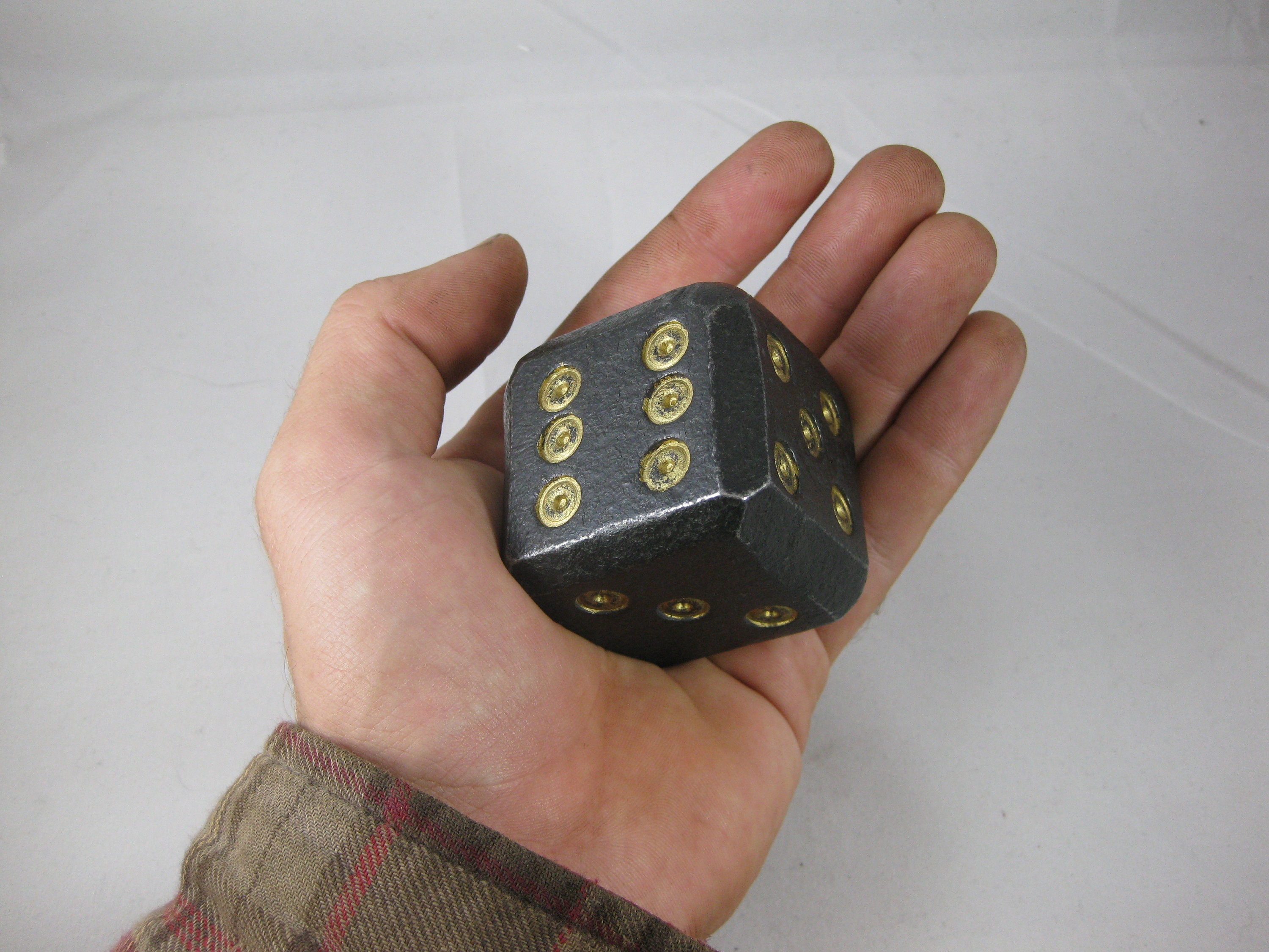 Forged steel dice, large die, weighted