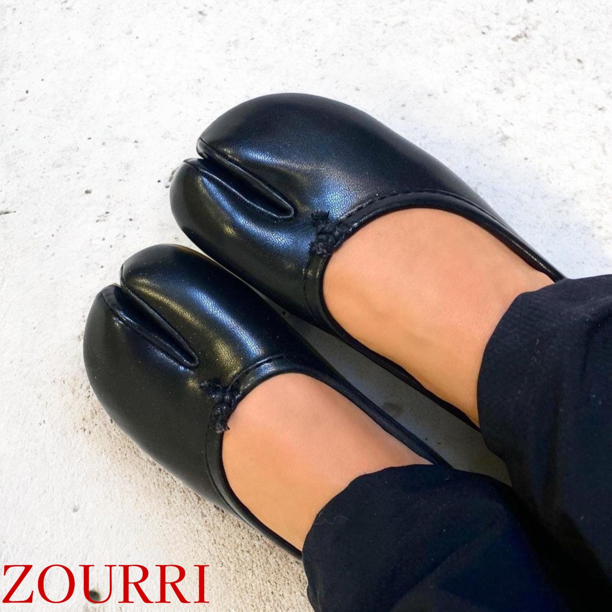 Womens Black Tabi Shoes Split Toe Tabi Ballet Pumps Tabi Ballet 