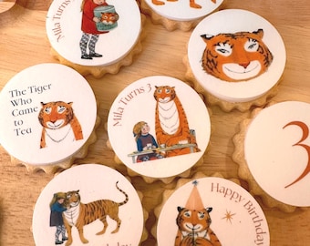 Personalised The Tiger Who Came To Tea Birthday Biscuits
