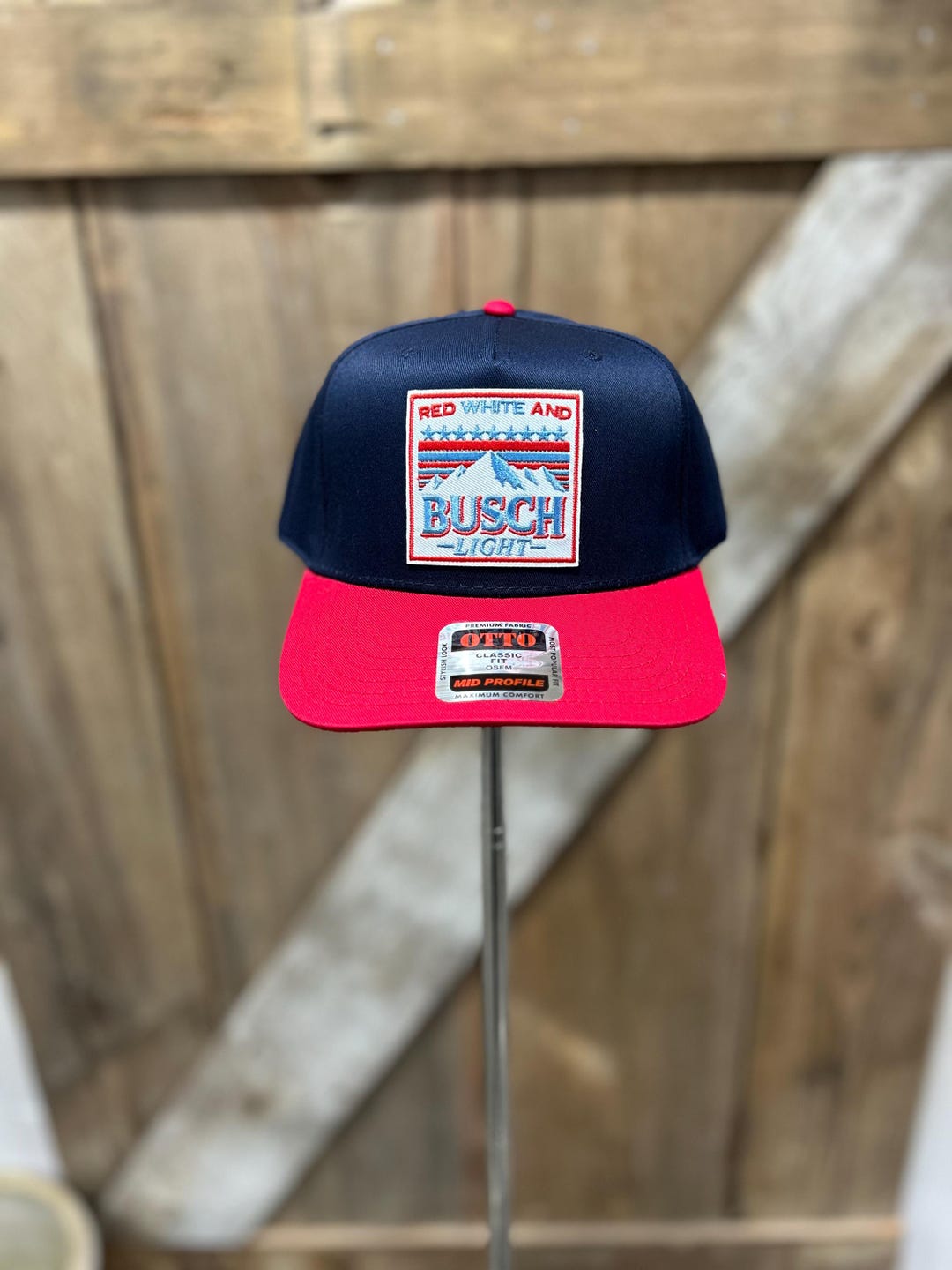Red White and Busch Light Patch Trucker Hat - Etsy