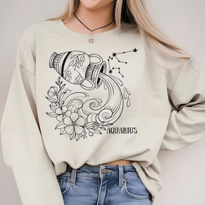 Wassermann Sweatshirt, Sternzeichen Sweatshirt, Astrologie Sweatshirt, Geschenk für Wassermann, Horoskope Sweatshirt, Wassermann Zeichen Sweatshirt