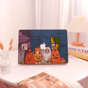 Halloween Cartoon Animals Custom Macbook case, MacBook Pro 16/14 2024, MacBook Air15, MacBook Air13 Air11, MacBook Pro 13, MacBook Ret 15/13