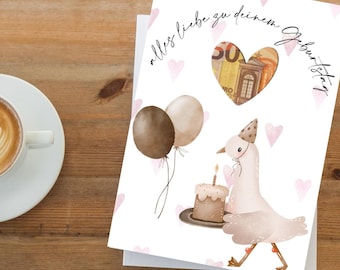 Geldgeschenk Geburtstag | Geburtstagsgeschenk | Last Minute Geschenk zum Geburtstag PDF Sofort Download | Geschenk | kleiner Wunscherfüller