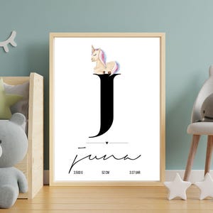 Digital product: Personalized children&#39;s room poster, rainbow, poster for the children&#39;s room, unicorn, different versions