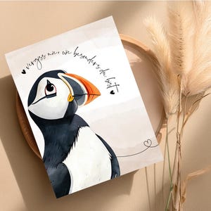 Produit numérique : Affiche, Carte postale Macareux moine, Amour, Amitié « N'oublie jamais à quel point tu es spécial »