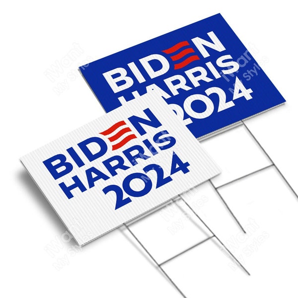 Biden Harris 2024 Yard Sign 18”x24”, 2 Sided, Democratic Kamala Harris Vice President Joe Biden President 2024 Lawn Sign, iWantMyStyles