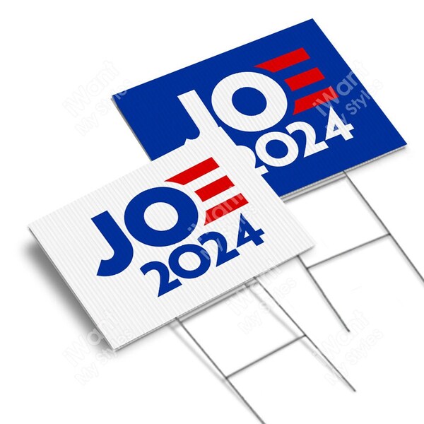 Joe 2024 Yard Sign 18”x24”, 2 Sided, Democratic Joe Biden President 2024 Campaign Political Election Lawn Sign, iWantMyStyles