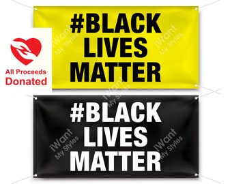 Vinyl Banner Human Rights Justice iWantMyStyles Protest Sign Social Justice Black Lives Matter with Black Power Fist Banner BLM Sign