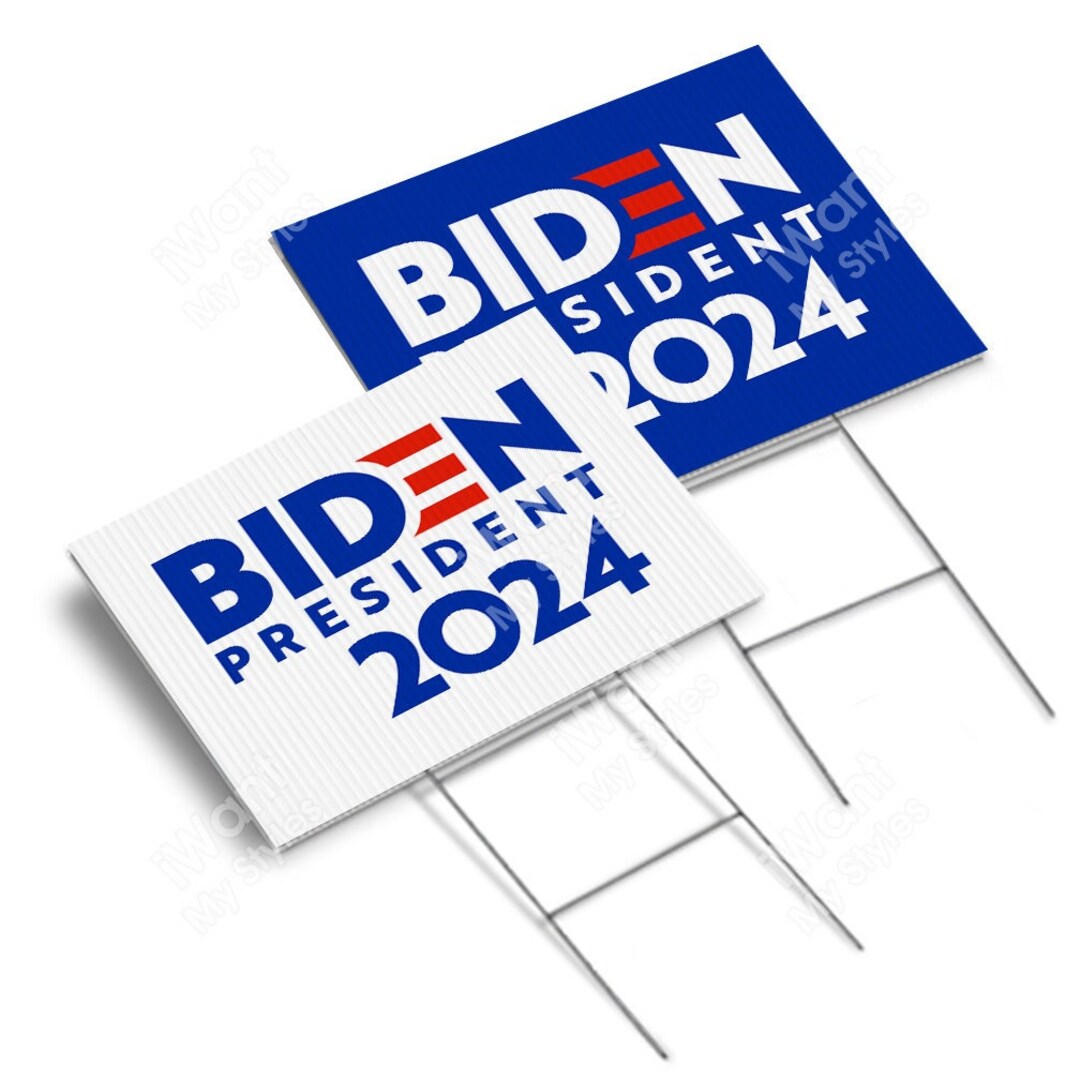 Biden 2024 Yard Sign 18x24, 2 Sided, Democratic Joe Biden President ...