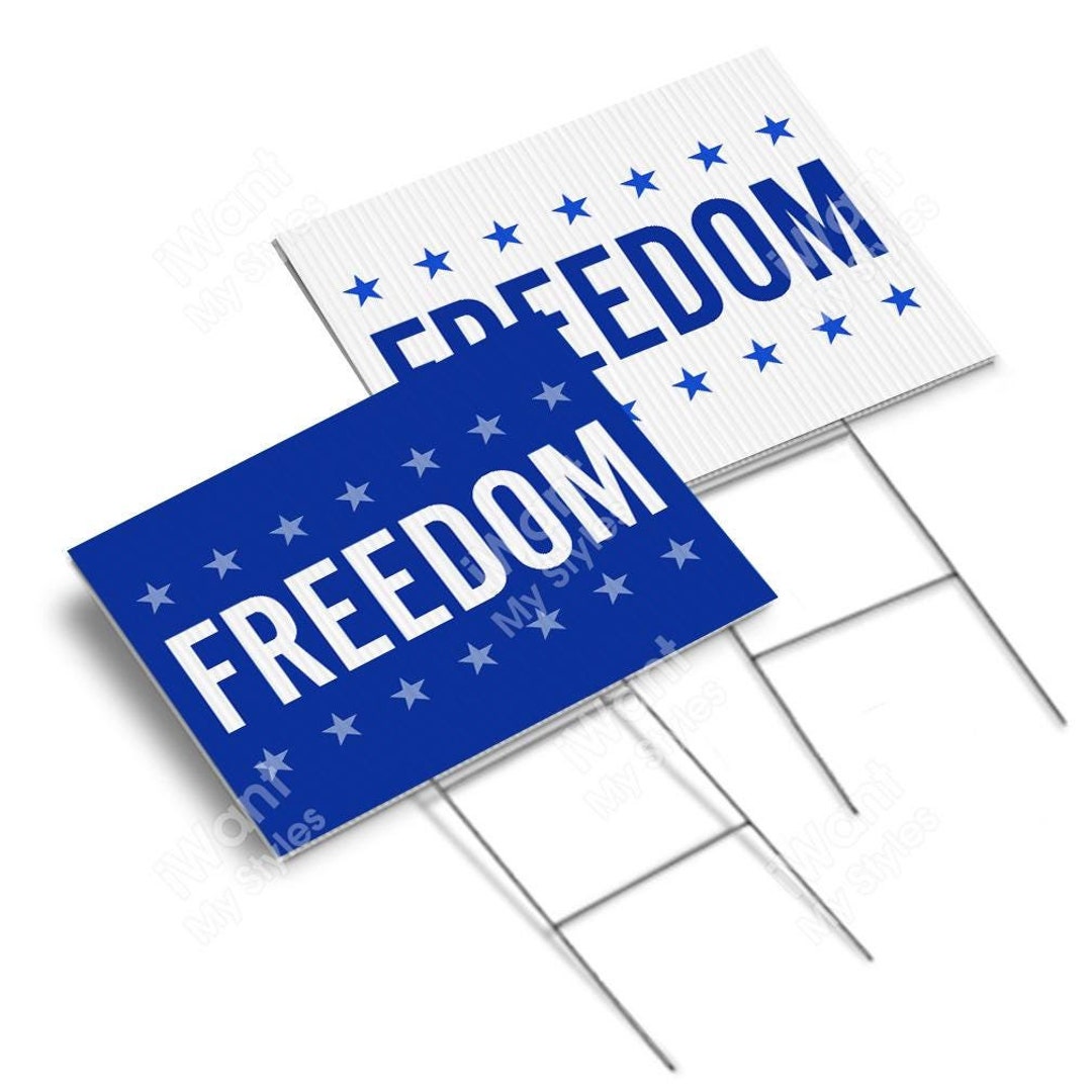 Freedom Yard Sign 18”x24”, 2 Sided, Campaign Political Election Lawn ...