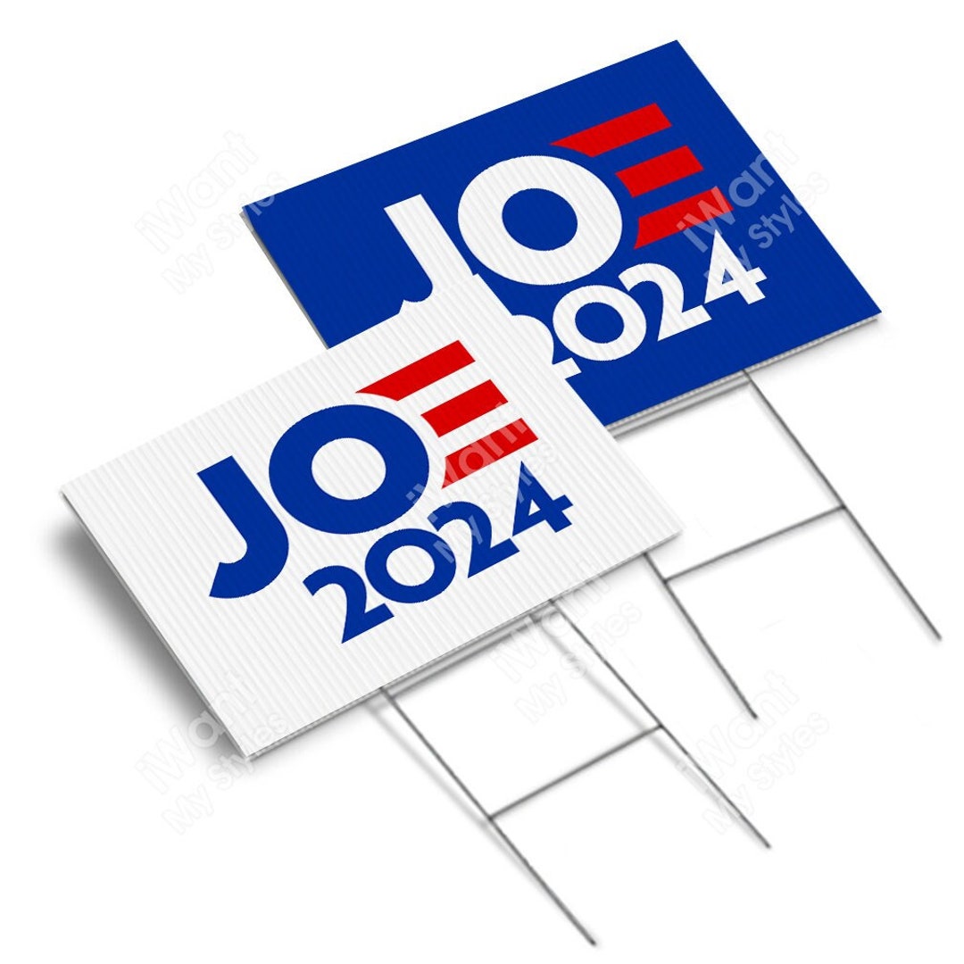 Joe 2024 Yard Sign 18x24 2 Sided Democratic Joe Biden Etsy