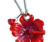 Hibiscus Flower Bag Charm | Red Polymer Clay Keychain | Fashion trend 2026