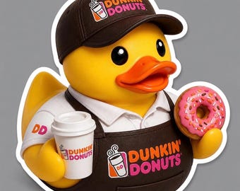 Dunkin' Donut Rubber Duck stansad vinylklistermärke