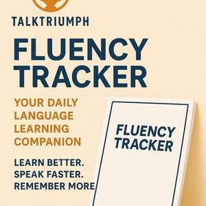 TalkTriumph Fluency Tracker Language Learning Planner | Printable Daily Language Journal | Study Organizer | Goal Setting PDF