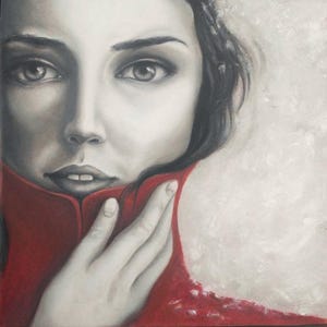 Portrait of a woman &quot;Red Snow&quot; oil painting on canvas