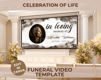 Funeral Slideshow Template Canva | Celebration of Life Video | Memorial Tribute Slideshow | In Loving Memory Video Template
