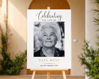 Funeral Welcome Sign Template – Minimal Celebration of Life