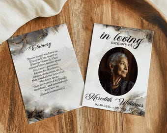 Funeral Program Template – Black Marble Memorial Booklet
