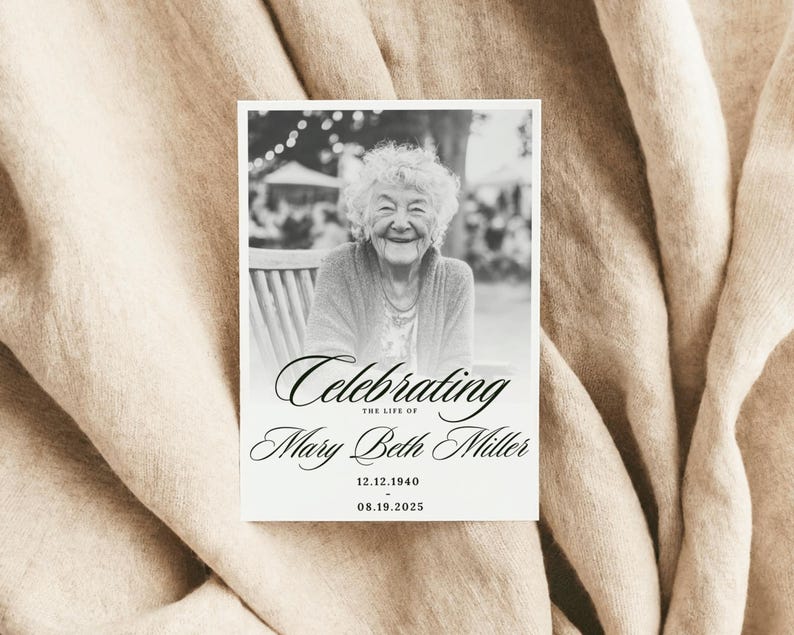 Editable Funeral Program Template Celebrating the Life Obituary and