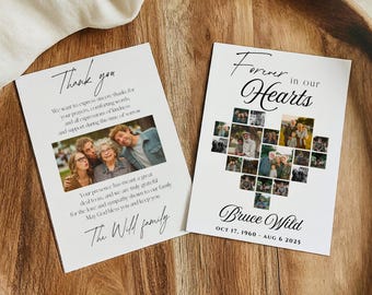 Funeral Program Template - Heart Shaped Photo Collage