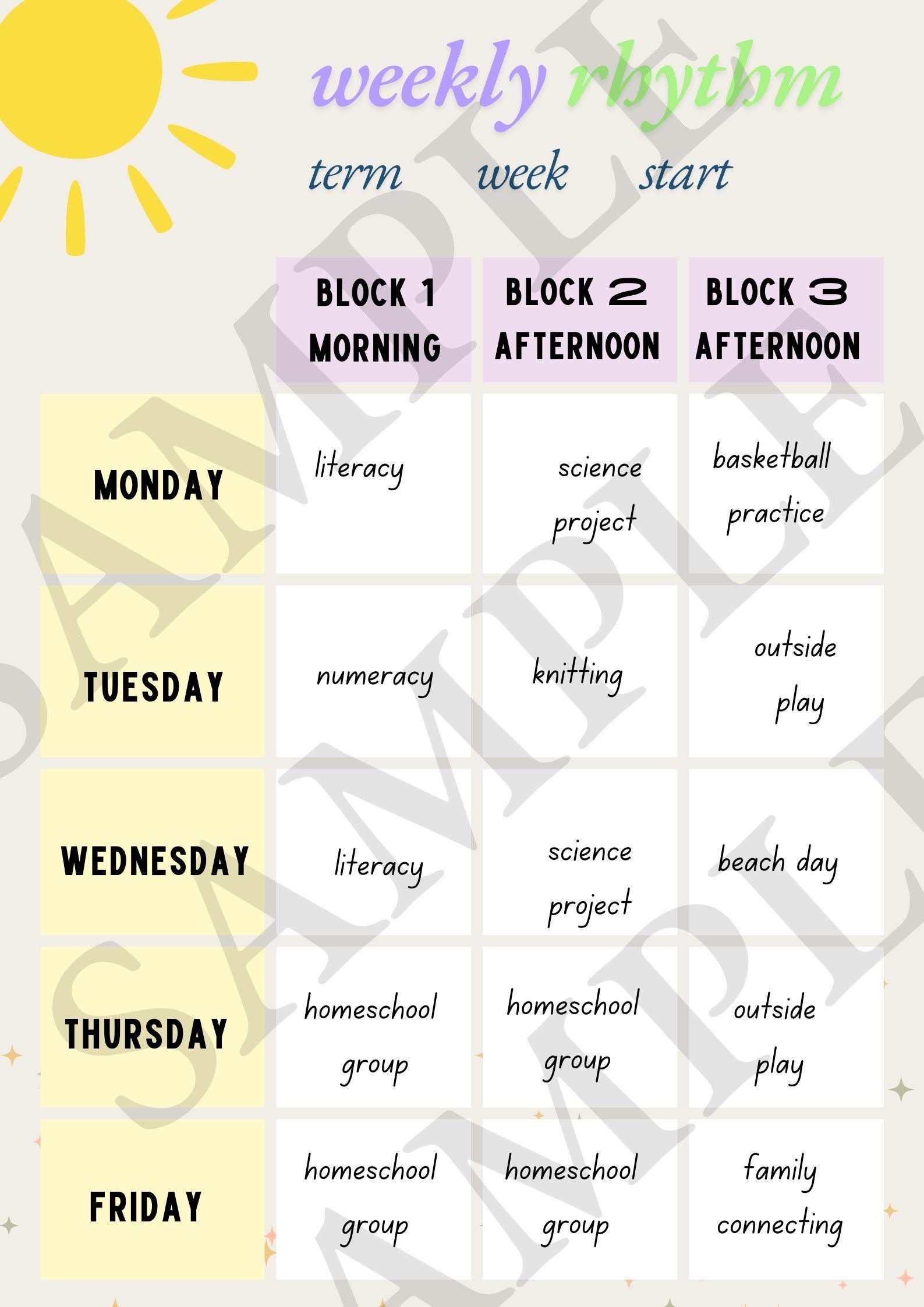 Homeschool Planner, Printable, Daily & Weekly Schedule, Yearly Goals ...
