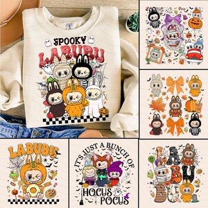 6 Cute Spooky Doll Monster Characters Bundle Png, Monster Doll Horror Png, Pumpkin Doll For Kids Girls Png, Doll Cartoon Halloween Png