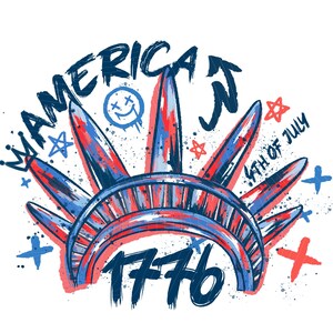 Brush Stroke Statue of Liberty Png, 4th of July Png, USA Png, America 4th July Png Design, Graffiti America Png, American Girl Shirt Design