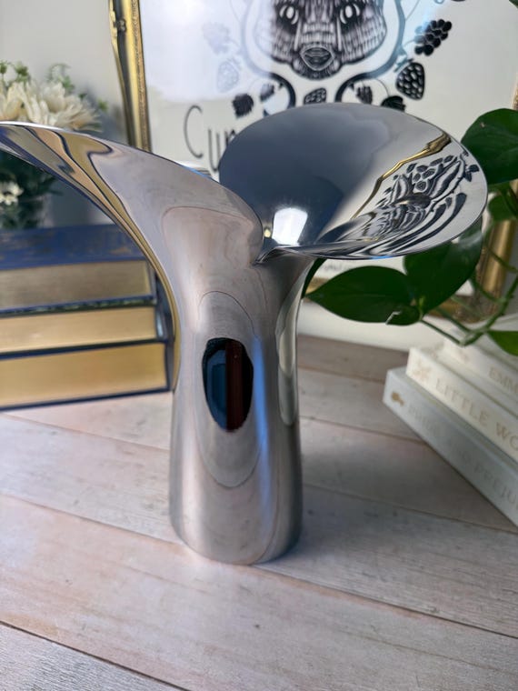 Georg Jensen Bloom Vase – Large Mirror Polished Stainless Steel, Scandinavian Decor