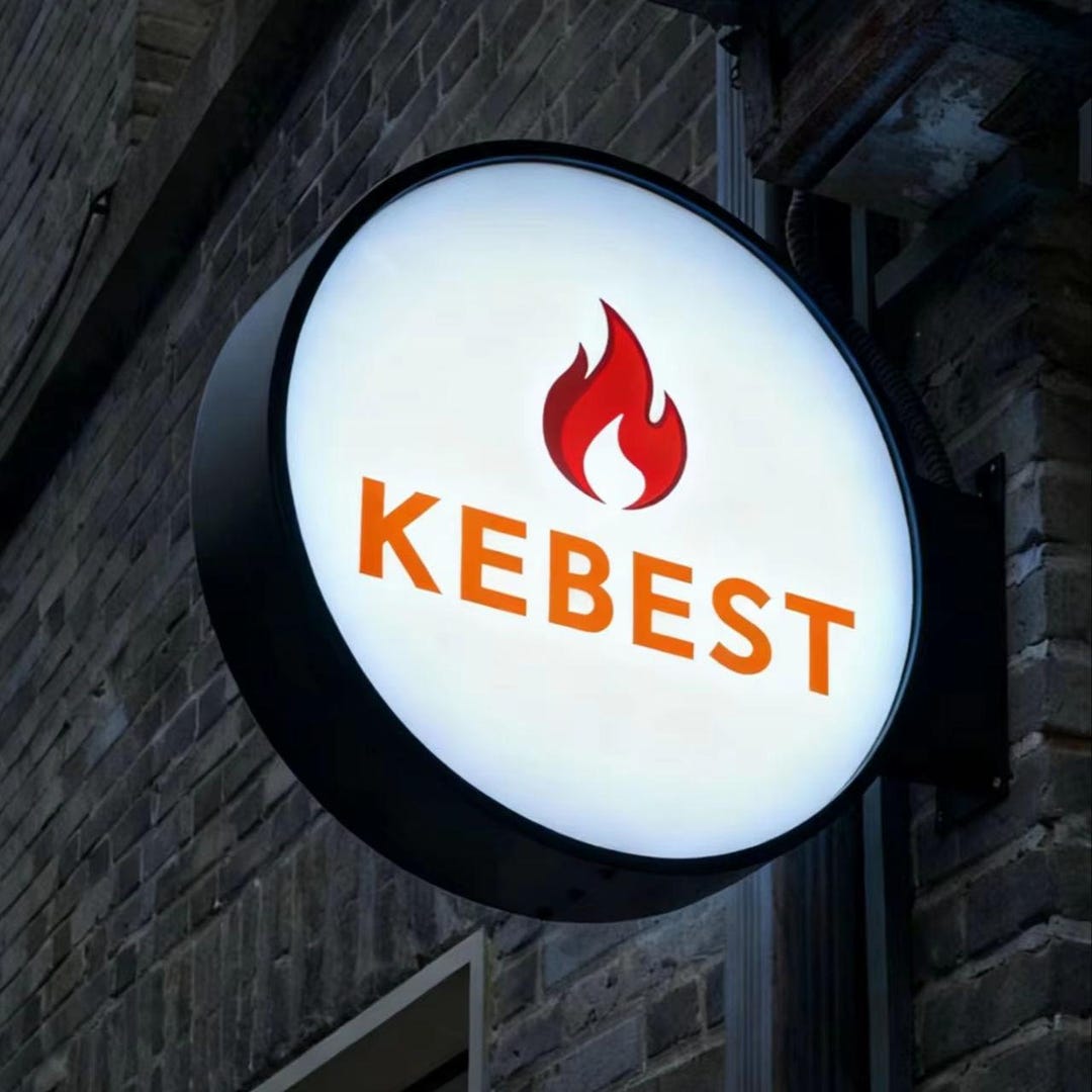 Raised Box Led Sign Custom LED Light Box Sign, Round Double Sided Outdoor Blade Sign - Etsy