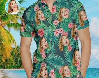 Custom Hawaiian Shirt, Personalized Beach Shirt, Dog Hawaiian Shirt, Custom Photo Shirt, Custom Face Shirt, Gift for Dad, Husband, Boyfriend