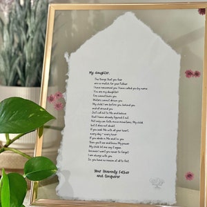 Carta de Deus quando você está com medo, preocupada ou ansiosa | Presente de poesia original para mulheres cristãs | Palavras de Deus para nós | Presente encorajador