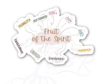 Fruit of the Spirit faith sticker | Colorful laptop decal | Galatians 5:22-23 scripture | Bible journaling sticker | Christian Faith product