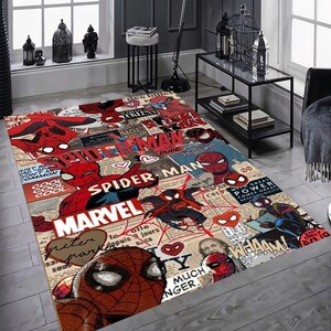Spiderman-tapijt, spiderman, vloerkleed jongenskamer, wasbaar tapijt, antisliptapijt, salontapijt, vloerkleed woonkamer, stripfiguurtapijt, nieuwjaarscadeau