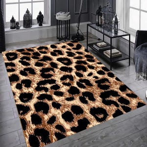 Leopard Rug, Vintage Design Leopard Rug, Leopard Skin Rug, Living Room Rug, Leopard Floor Decor Rug, Non Slip Rug, Bedroom Rug Home Gift Rug