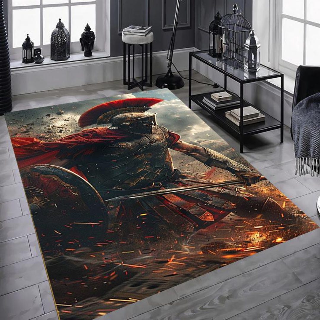 Warrior Rug, Spartan Gladiator Rug,spartan Warrior Rug, Movie Character ...