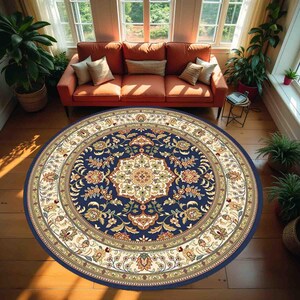 Round Pattern Rug, Colorful Rug, Saloon Rug, Non Slip Rug,Washable Rug,Home Gift Rug,Custom Rug, Design Carpet, Style Rug