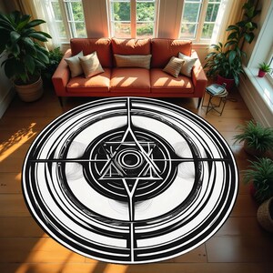 Round Pattern Rug, Colorful Rug, Saloon Rug, Non Slip Rug,Washable Rug,Home Gift Rug,Custom Rug, Design Carpet, Style Rug