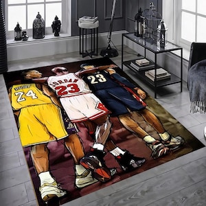 Legend NBA Rug, Amazing Team Rug, Basketball Rug, Famous Basketball Player Rug, NBA Decor Rug, All Star Rug, Floor Rug, Area Rug, Washable